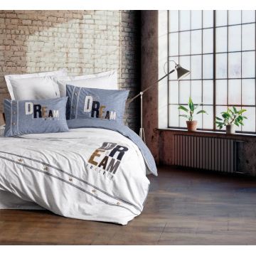 Lenjerie de pat dubla, Forever - Grey, Cotton Box, Bumbac Ranforce