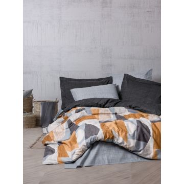 Lenjerie de pat dubla, Giorno - Grey, Cotton Box, Bumbac Ranforce