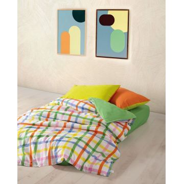 Lenjerie de pat dubla, Hype - Green, Cozy Home, Bumbac Ranforce