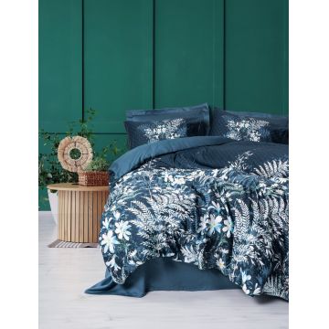 Lenjerie de pat dubla, Imvelo - Petrol Green, Cotton Box, Bumbac Satinat