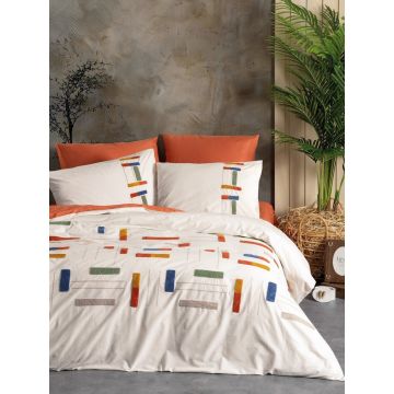 Lenjerie de pat dubla, Katy - Cinnamon, Cotton Box, Bumbac Ranforce