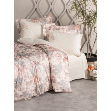 Lenjerie de pat dubla, Layana - Pink, Cotton Box, Bumbac Satinat