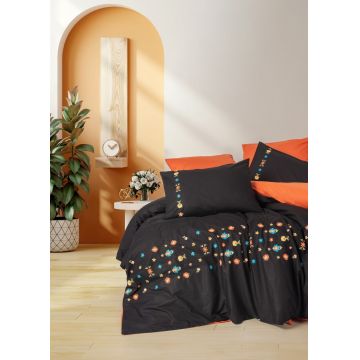 Lenjerie de pat dubla, Liker - Tile Red, Cotton Box, Bumbac Ranforce