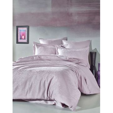 Lenjerie de pat dubla, Lucio - Lilac, Şaheser, Bumbac Satinat