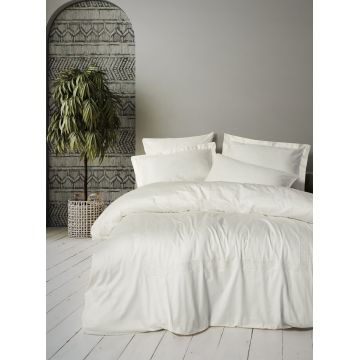 Lenjerie de pat dubla, Luxe - Ecru, Cotton Box, Bumbac Satinat