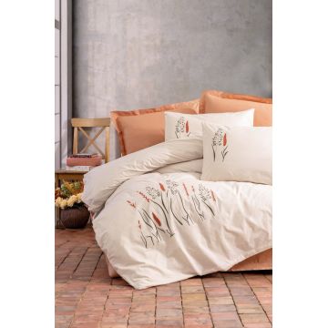 Lenjerie de pat dubla, Maia - Caramel, Cotton Box, Bumbac Ranforce