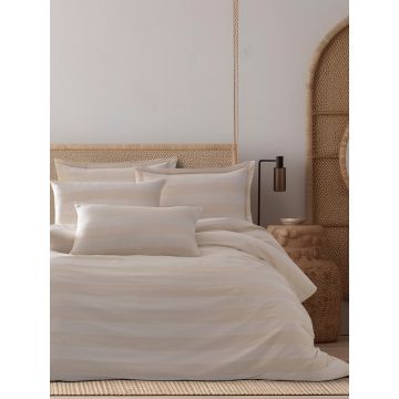 Lenjerie de pat dubla, Max Yollu Saten - Beige, EnLora Home, 70% bumbac/30% poliester