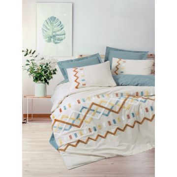 Lenjerie de pat dubla, Mellow - Mint, Cotton Box, Bumbac Ranforce