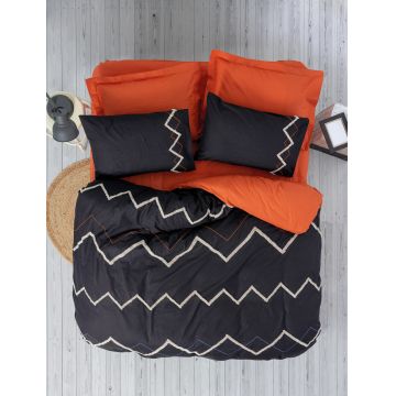 Lenjerie de pat dubla, Mirely - Tile Red, Cotton Box, Bumbac Ranforce