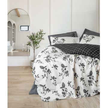 Lenjerie de pat dubla, Ohia - Anthracite, Cotton Box, Bumbac Ranforce