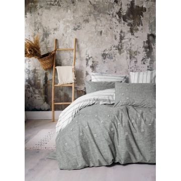 Lenjerie de pat dubla, Patara - Grey, Cotton Box, Bumbac Ranforce