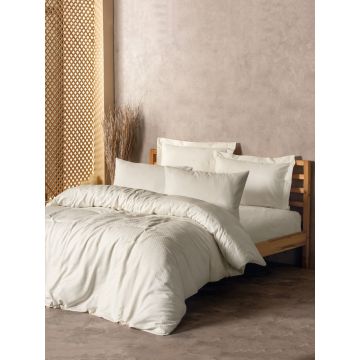 Lenjerie de pat dubla, Plaid - Cream, Cotton Box, Bumbac Ranforce