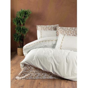 Lenjerie de pat dubla, Polite - Cinnamon, Cotton Box, Bumbac