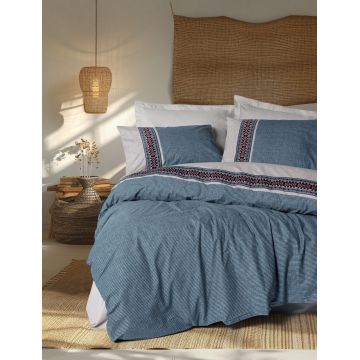 Lenjerie de pat dubla, Polku - Grey, Cotton Box, Bumbac Ranforce