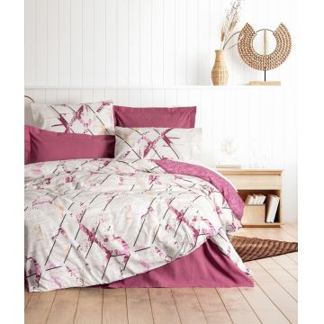 Lenjerie de pat dubla, Renata - Plum, Cotton Box, Bumbac Ranforce