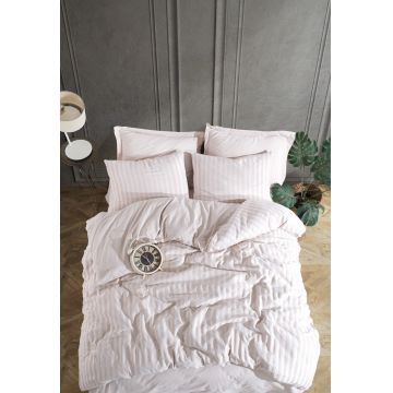 Lenjerie de pat dubla, Road Potlu - Beige, EnLora Home, 70% bumbac/30% poliester