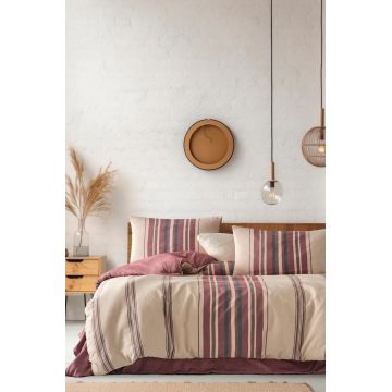 Lenjerie de pat dubla, Rome - Claret Red, EnLora Home, 70% bumbac/30% poliester