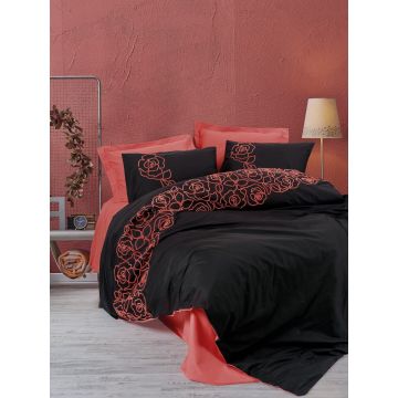 Lenjerie de pat dubla, Rosen - Coral, Cotton Box, Bumbac Ranforce
