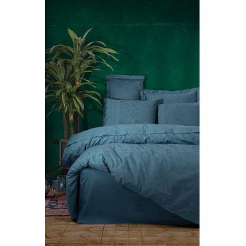 Lenjerie de pat dubla, Sante - Petrol Blue, Cotton Box, Bumbac Satinat