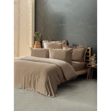 Lenjerie de pat dubla, Silky - Beige, Cotton Box, Lyocell/Bumbac