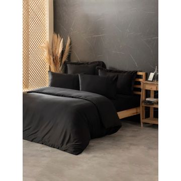 Lenjerie de pat dubla, Silky - Black, Cotton Box, Lyocell/Bumbac