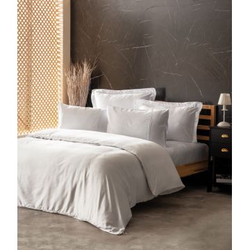 Lenjerie de pat dubla, Silky - White, Cotton Box, Lyocell/Bumbac