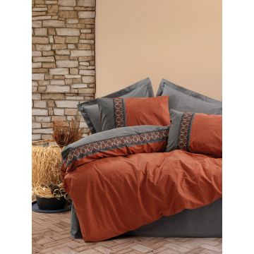 Lenjerie de pat dubla, Tamaya - Tile Red, Cotton Box, Bumbac Ranforce