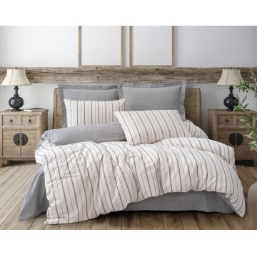 Lenjerie de pat dubla, Unus - Grey, Cotton Box, 50% bumbac / 50% poliester