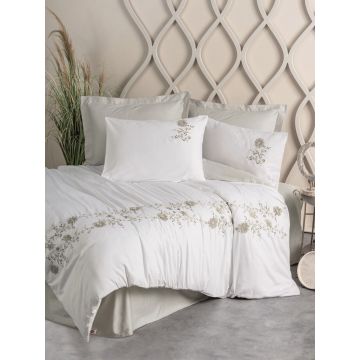 Lenjerie de pat dubla, Urian - Beige, Cotton Box, Bumbac Satinat