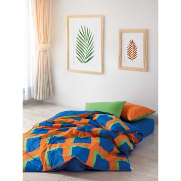 Lenjerie de pat dubla, Venus - Blue, Cozy Home, Bumbac Ranforce