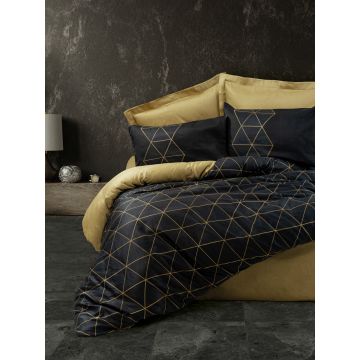 Lenjerie de pat dubla, Veta - Gold, Cotton Box, Bumbac Ranforce