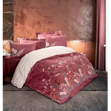 Lenjerie de pat dubla, Vina - Claret Red, Cotton Box, Bumbac Ranforce