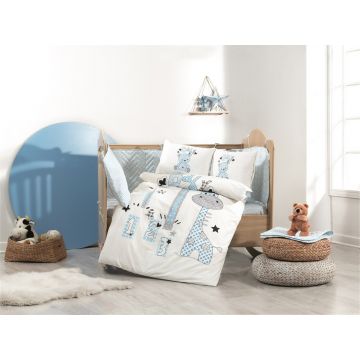 Lenjerie de pat pentru copii 4 piese, Buddy - Blue, Hobby, Bumbac Poplin