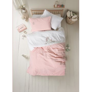 Lenjerie de pat pentru copii, Bonic - White, Cotton Box, Bumbac