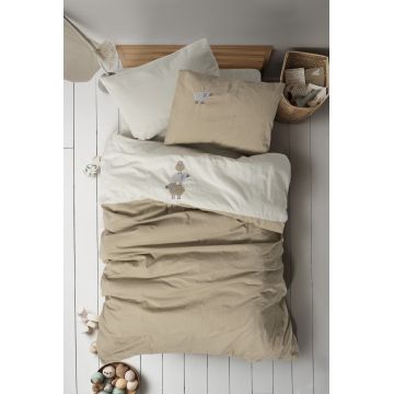 Lenjerie de pat pentru copii, Lamp - Beige, Cotton Box, Bumbac
