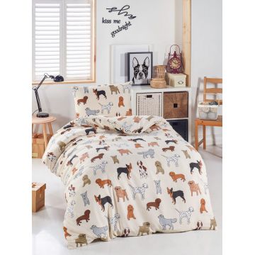Lenjerie de pat pentru o persoana 2 piese, Havhav, Eponj Home, 65% bumbac/35% poliester