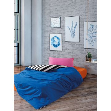 Lenjerie de pat pentru o persoana, Dusk - Blue, Cozy Home, Bumbac Ranforce