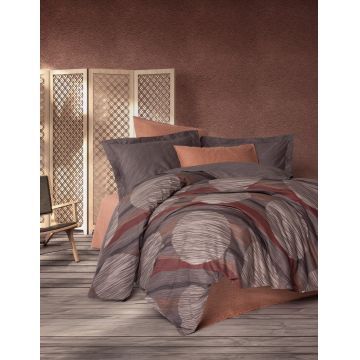 Lenjerie de pat pentru o persoana, Fluss - Cinnamon, Cotton Box, Bumbac Ranforce