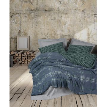 Lenjerie de pat pentru o persoana, Isola - Blue, Cotton Box, 50% bumbac / 50% poliester