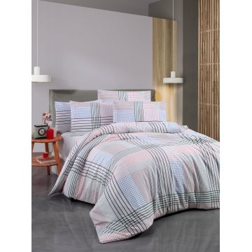 Lenjerie de pat pentru o persoana, Lida, Victoria, 65% bumbac/35% poliester