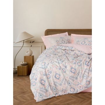 Lenjerie de pat pentru o persoana, Mosola - Salmon, Cotton Box, Bumbac Ranforce