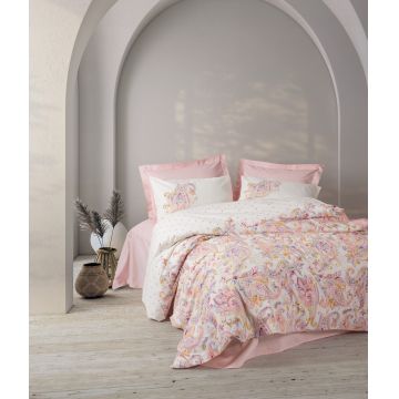 Lenjerie de pat pentru o persoana, Muna - Pink, Cotton Box, Bumbac Ranforce