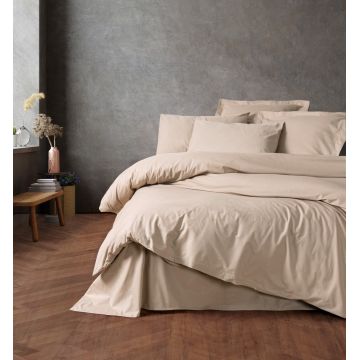 Lenjerie de pat pentru o persoana, Plain - Beige, Cotton Box, Bumbac Ranforce