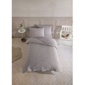 Lenjerie de pat pentru o persoana, Road Potlu - Brown, EnLora Home, 70% bumbac/30% poliester