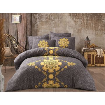 Lenjerie de pat pentru o persoana, Saltanat - Yellow, Pearl Home, 50% bumbac / 50% poliester
