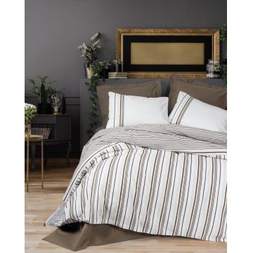 Lenjerie de pat pentru o persoana, Swell - Brown, Cotton Box, Bumbac Ranforce
