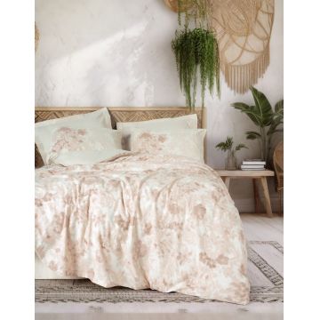 Lenjerie de pat pentru o persoana, Vestige - Beige, Cotton Box, Bumbac Ranforce