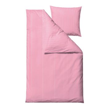 Lenjerie de pat roz din bumbac pentru pat de o persoană 140x200 cm Cheerful – Södahl