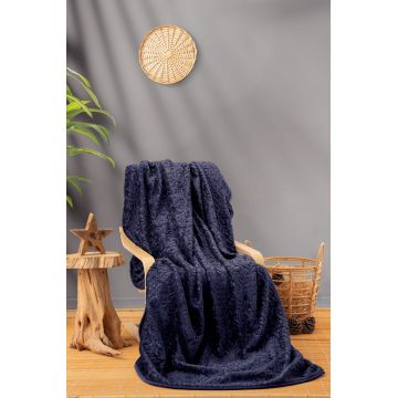 Patura Double, Emboss - Dark Blue, Cotton Box, Poliester