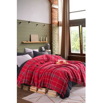 Patura Double, Warm Soft - Red, Eponj Home, 70% bumbac/30% acril